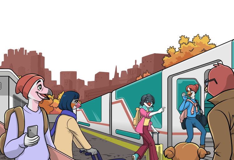 Train platform illustration